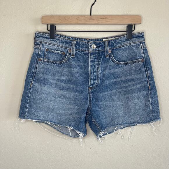 Rag & Bone Dre Low-Rise Shorts in Clean Peony Button Fly - Size 27 - Picture 2 of 6